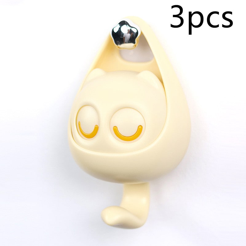 Adhesive Wall Hook Coat with Mechanical Cat Eye Design No Drill Brass