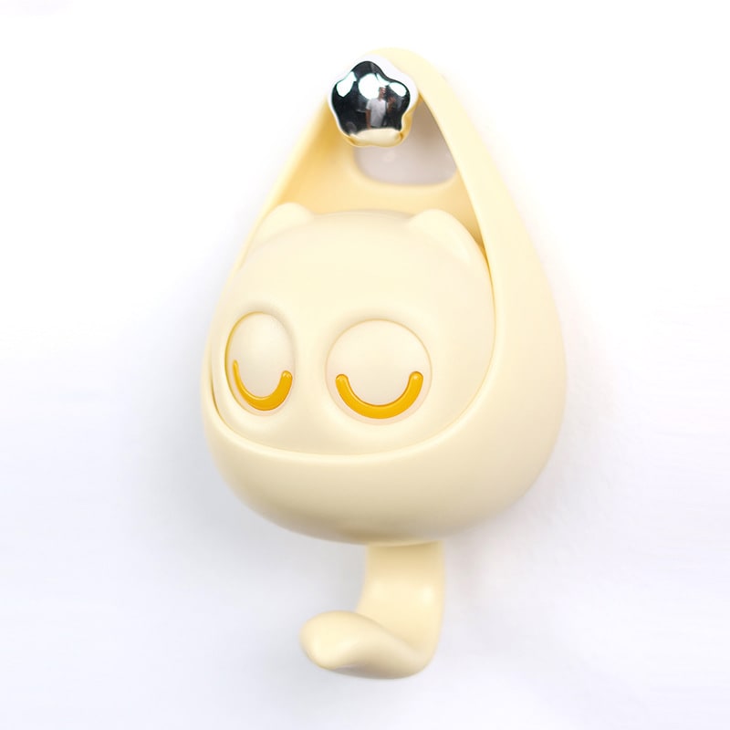 Adhesive Wall Hook Coat with Mechanical Cat Eye Design No Drill Brass