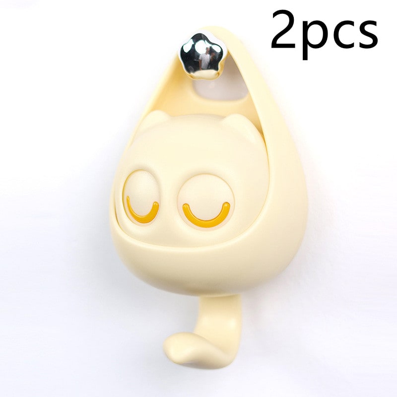 Adhesive Wall Hook Coat with Mechanical Cat Eye Design No Drill Brass