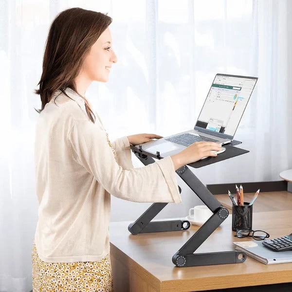 Adjustable Portable Ergo Laptop Stand with Detachable Mouse Tray Folding Design for Bed and Couch