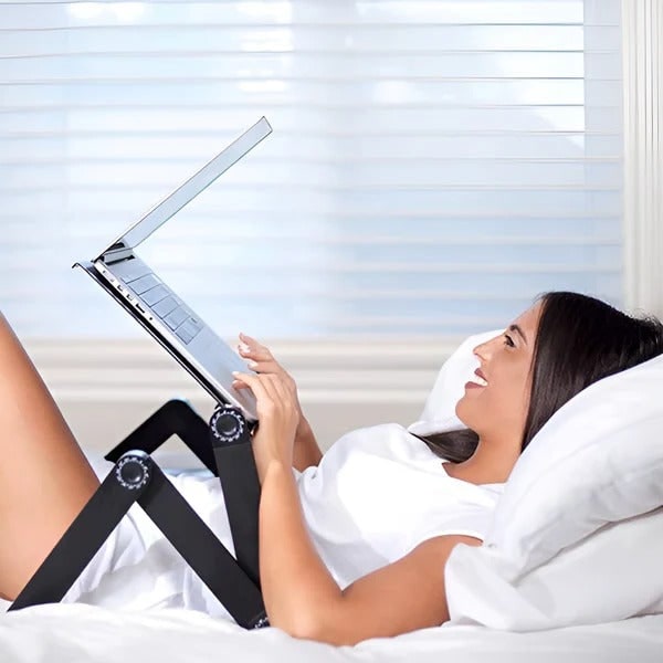 Adjustable Portable Ergo Laptop Stand with Detachable Mouse Tray Folding Design for Bed and Couch