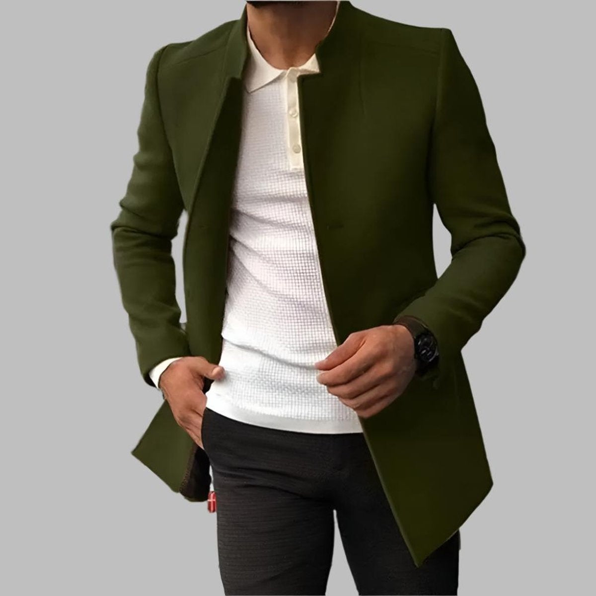 Harrison | Men's Slim Fit Wool Coat Stand Collar