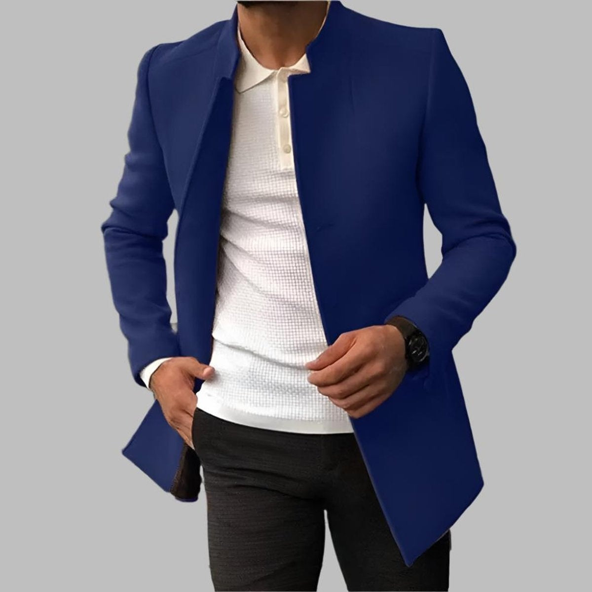 Harrison | Men's Slim Fit Wool Coat Stand Collar