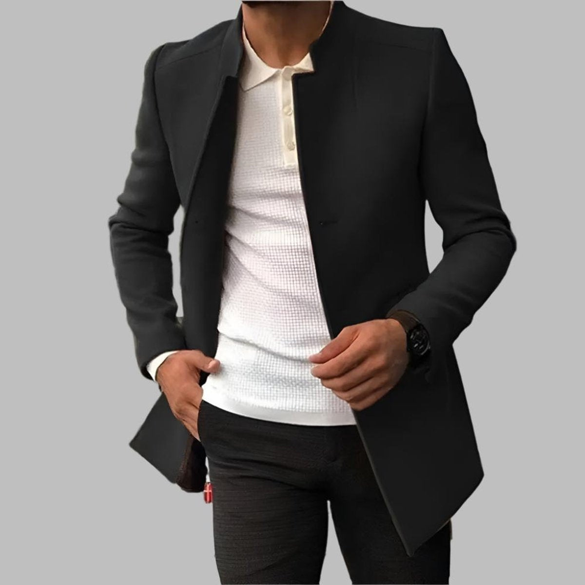 Harrison | Men's Slim Fit Wool Coat Stand Collar