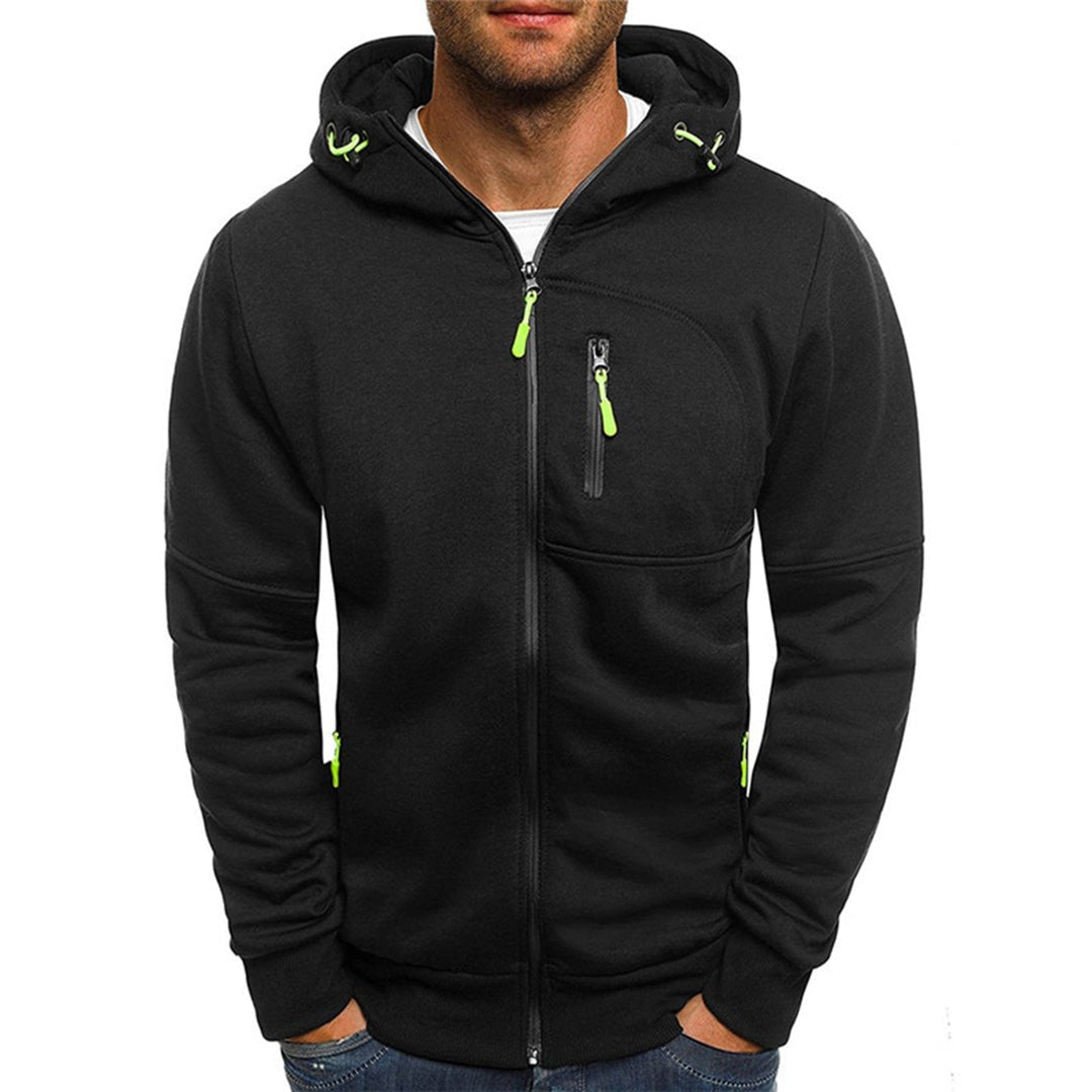John | Men's Zip Up Hoodie Multi Pocket Hooded Sweatshirt