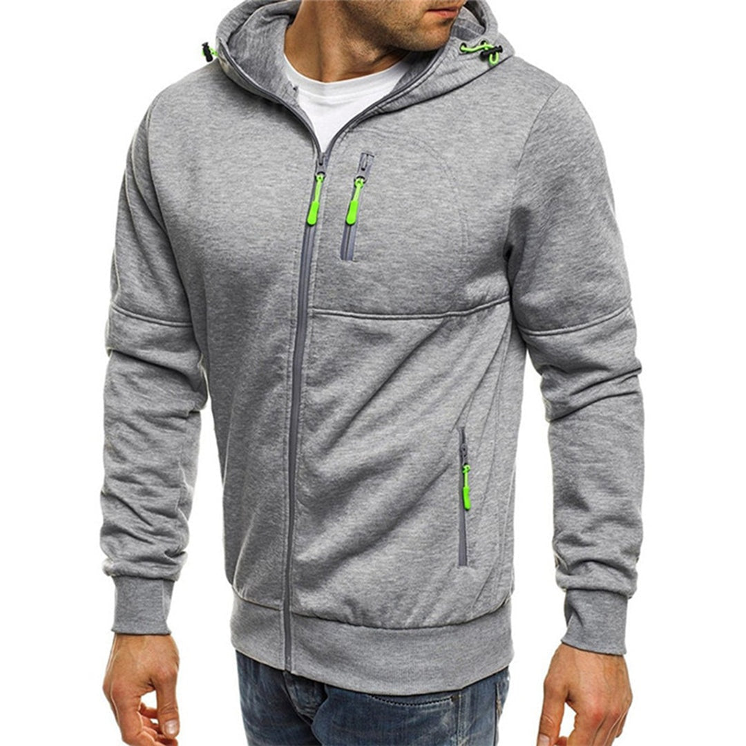John | Men's Zip Up Hoodie Multi Pocket Hooded Sweatshirt