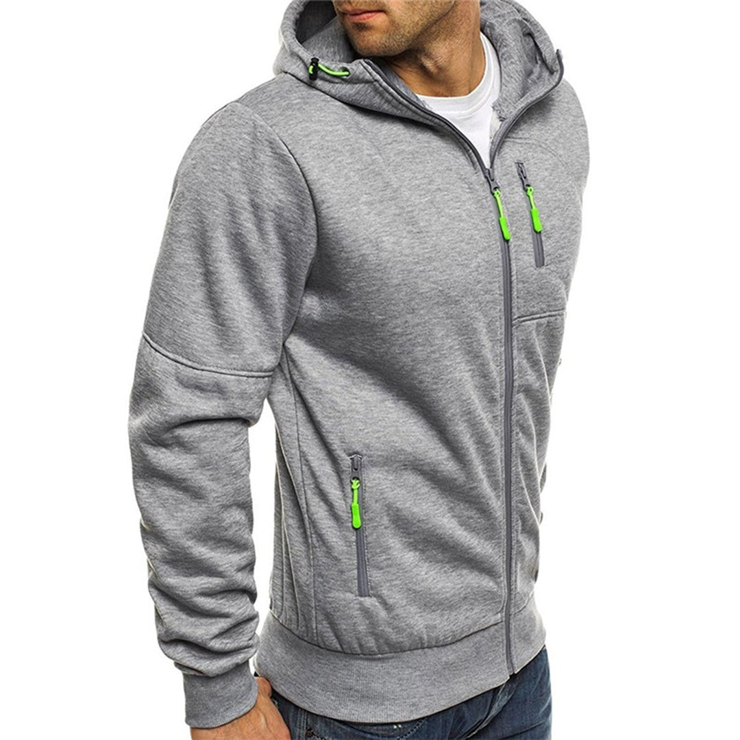 John | Men's Zip Up Hoodie Multi Pocket Hooded Sweatshirt