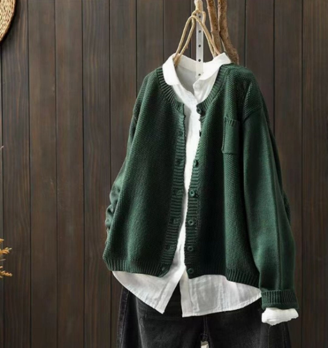 Isabella | Women's Oversized Knit Cardigan Sweater Button Up Pocket