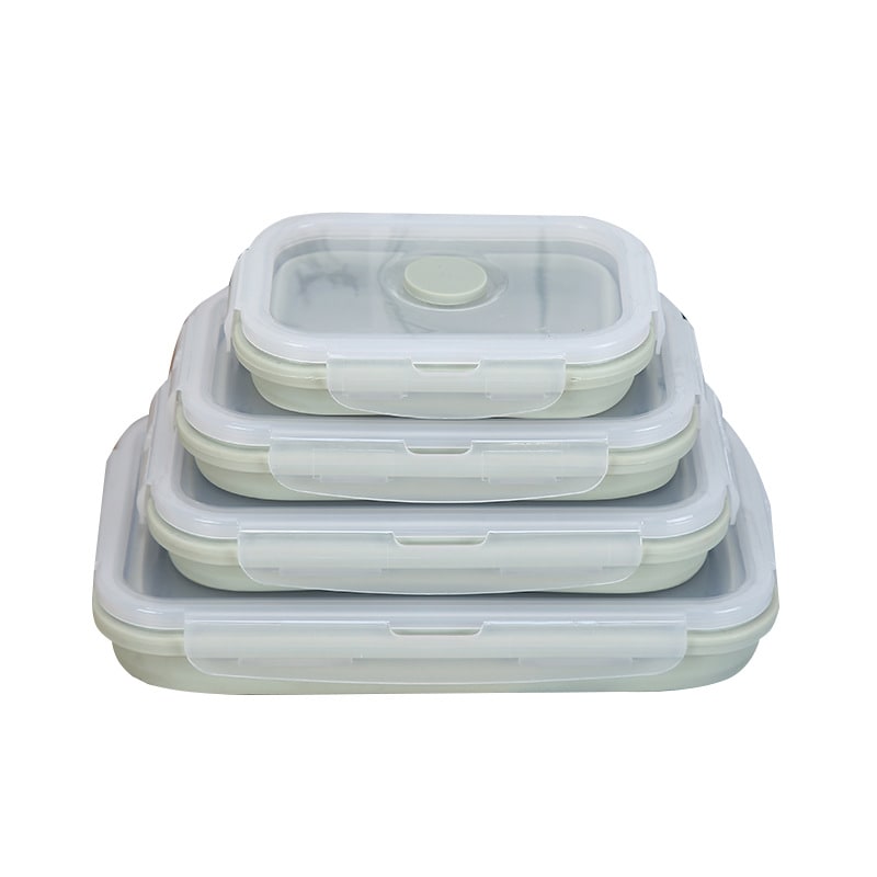 Airtight Plastic Food Storage Containers with Microwave Safe Silicone Lids Collapsible and Foldable