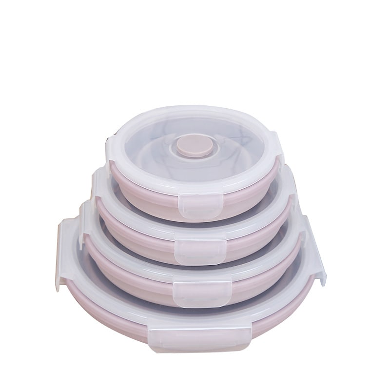 Airtight Plastic Food Storage Containers with Microwave Safe Silicone Lids Collapsible and Foldable