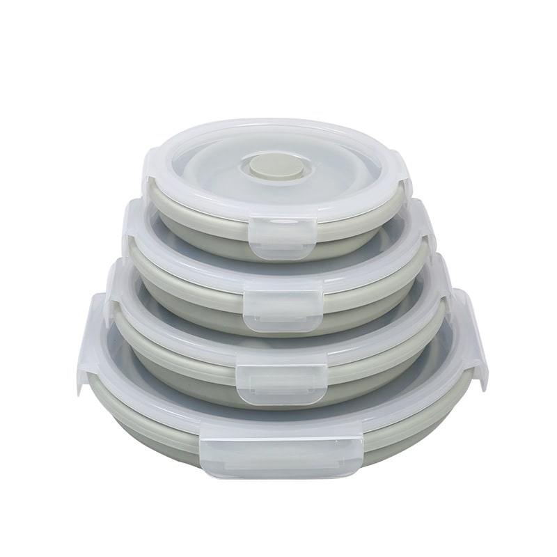 Airtight Plastic Food Storage Containers with Microwave Safe Silicone Lids Collapsible and Foldable
