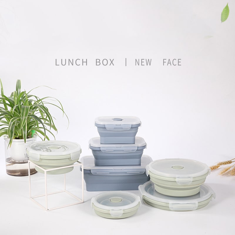 Airtight Plastic Food Storage Containers with Microwave Safe Silicone Lids Collapsible and Foldable