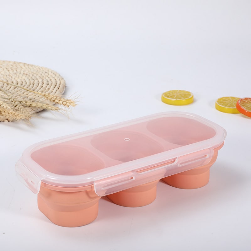 Airtight Plastic Food Storage Containers with Microwave Safe Silicone Lids Collapsible and Foldable