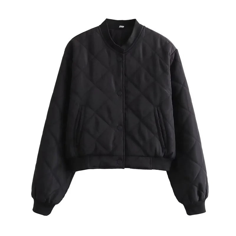 Fiona | Women's Quilted Bomber Jacket Crew Neck