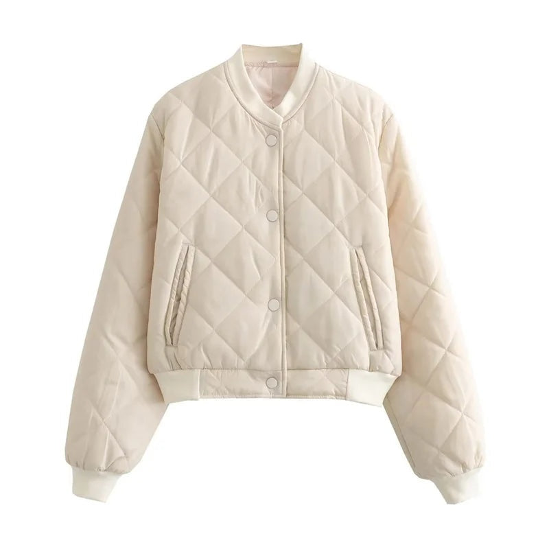 Fiona | Women's Quilted Bomber Jacket Crew Neck