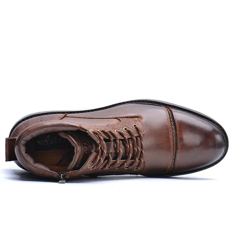 Cameron | Men's Leather Work Boots Side Zipper