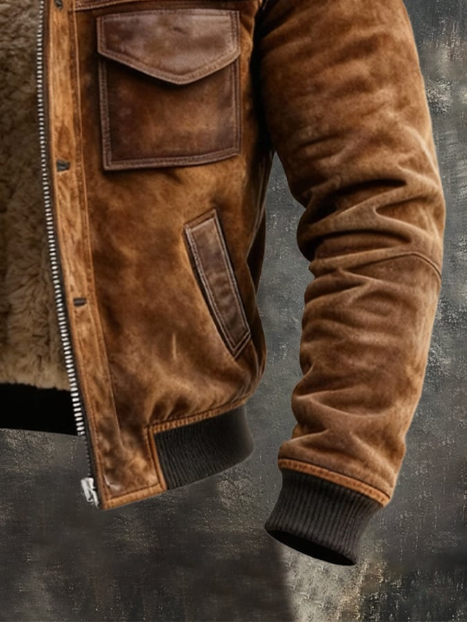 Lucas | Men's Suede Sherpa Lined Jacket Winter Coat