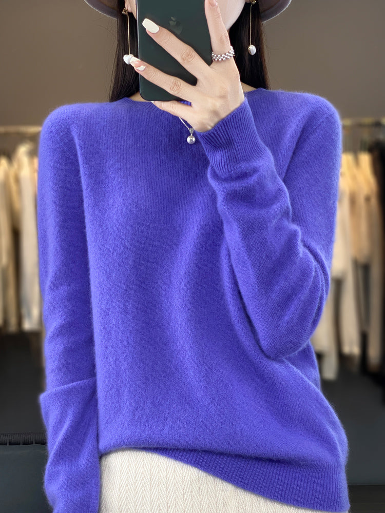 Women's Relaxed Fit Knit Pullover Sweater | Soft Brushed Crew Neck, Long Sleeves, Easy Layering | Sizes S-XL | 14 Colors