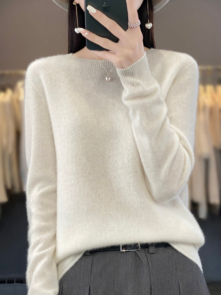Women's Relaxed Fit Knit Pullover Sweater | Soft Brushed Crew Neck, Long Sleeves, Easy Layering | Sizes S-XL | 14 Colors