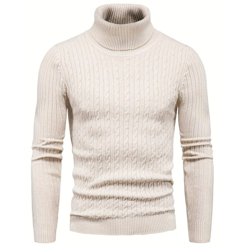 Alessandro | Men's Cable Knit Turtleneck Sweater