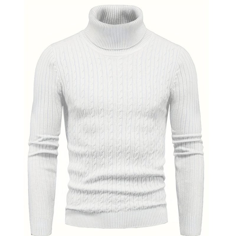 Alessandro | Men's Cable Knit Turtleneck Sweater