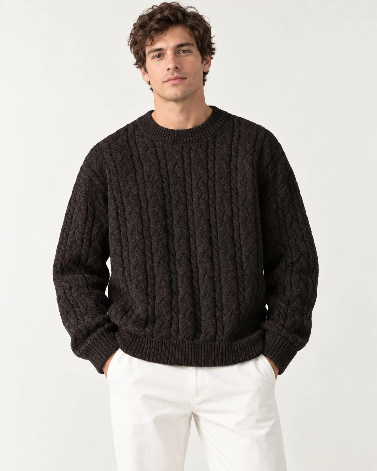 Lachlan | Men's Cable-Knit Crewneck Sweater