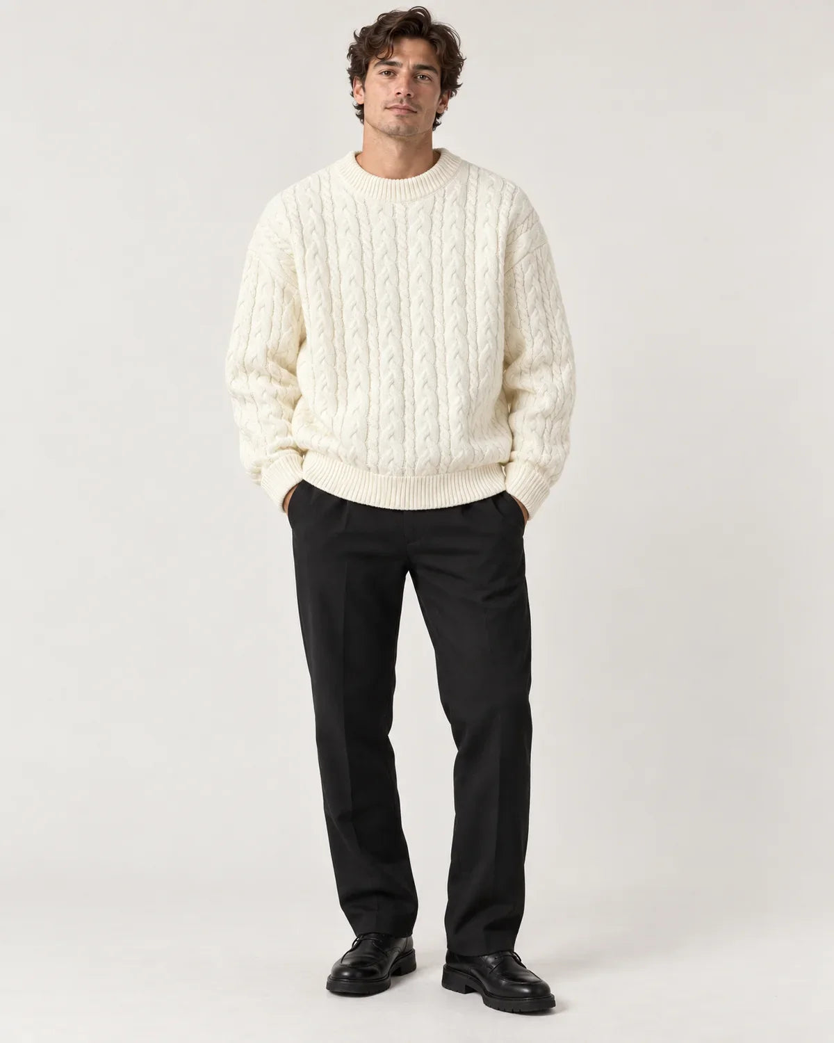 Lachlan | Men's Cable-Knit Crewneck Sweater
