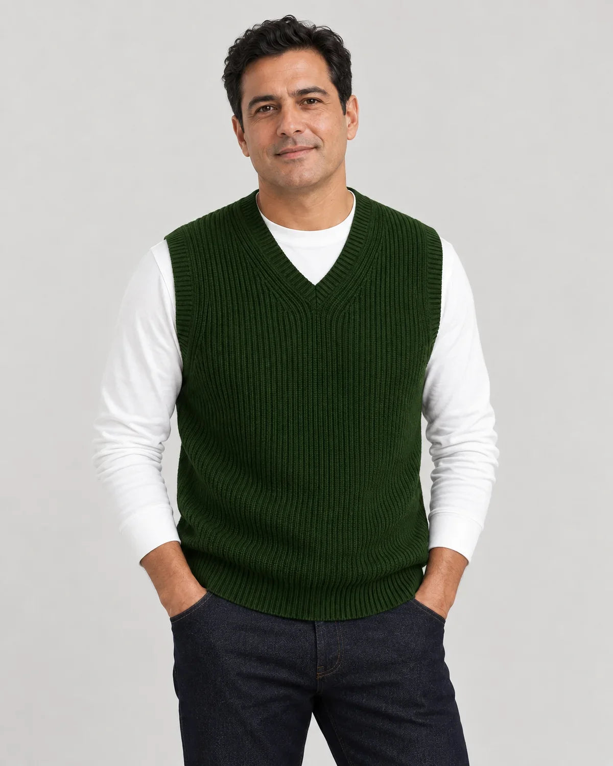 Ellis | Men's Ribbed V-Neck Sweater Vest