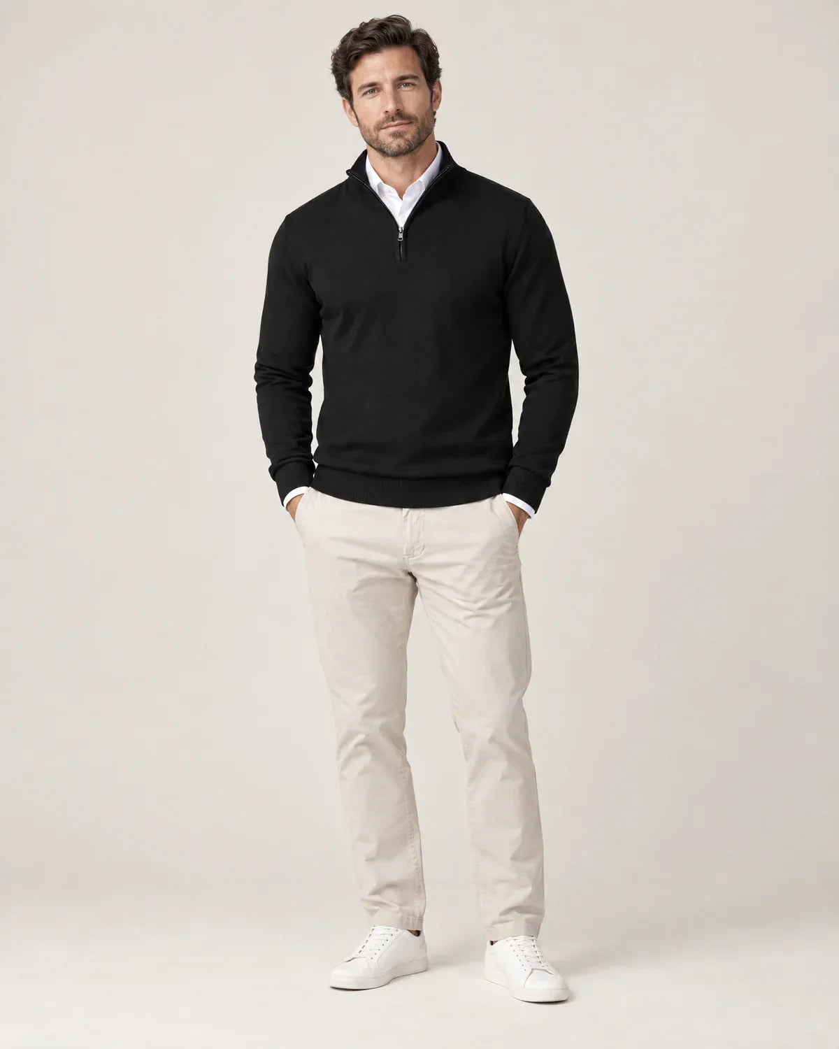 Ansel | Men's Half-Zip Sweater with Stand Collar