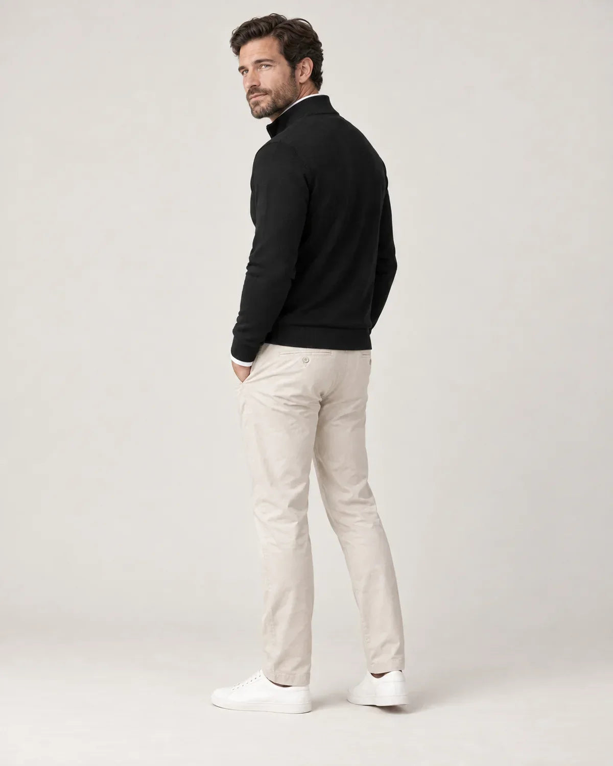 Ansel | Men's Half-Zip Sweater with Stand Collar