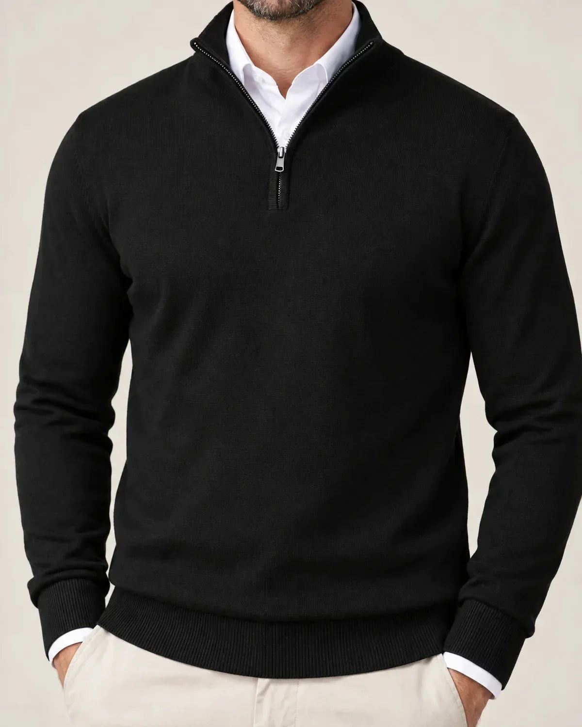 Ansel | Men's Half-Zip Sweater with Stand Collar