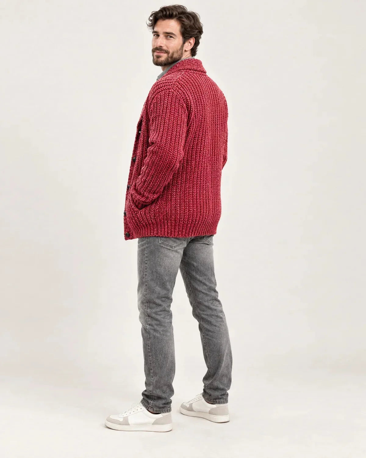 Anselm | Men's Shawl Collar Cardigan Button Front