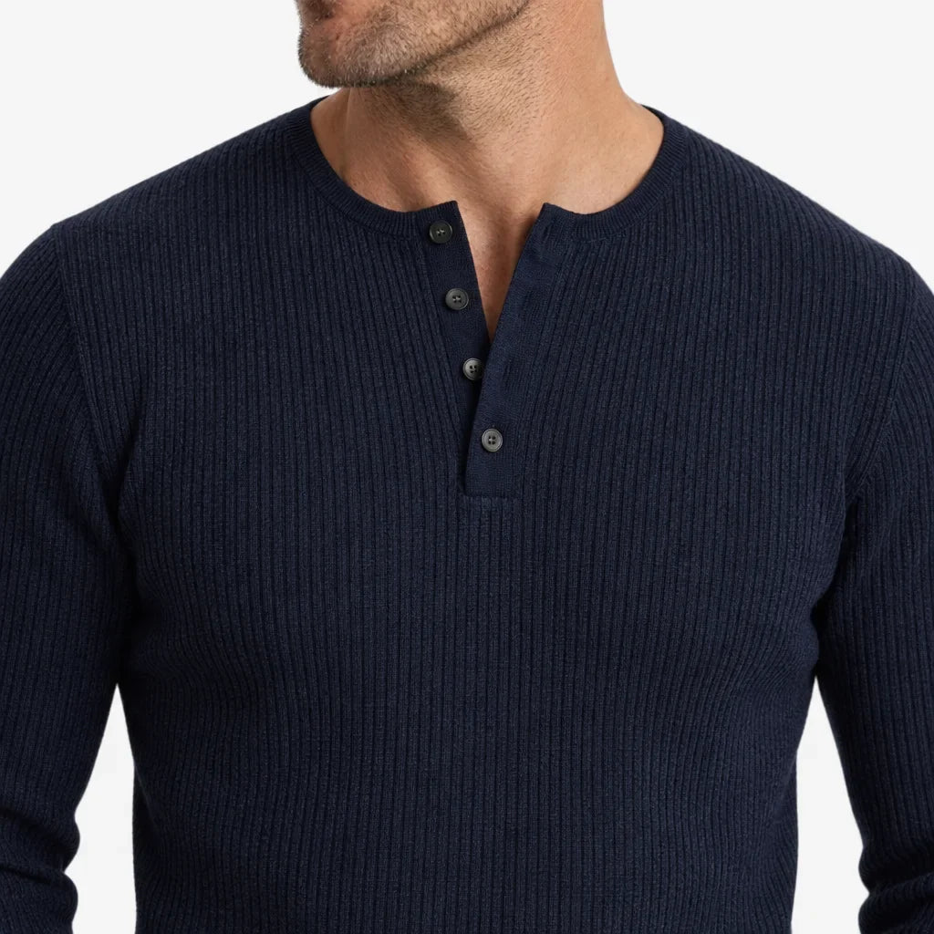 Caius | Men's Ribbed Henley Sweater
