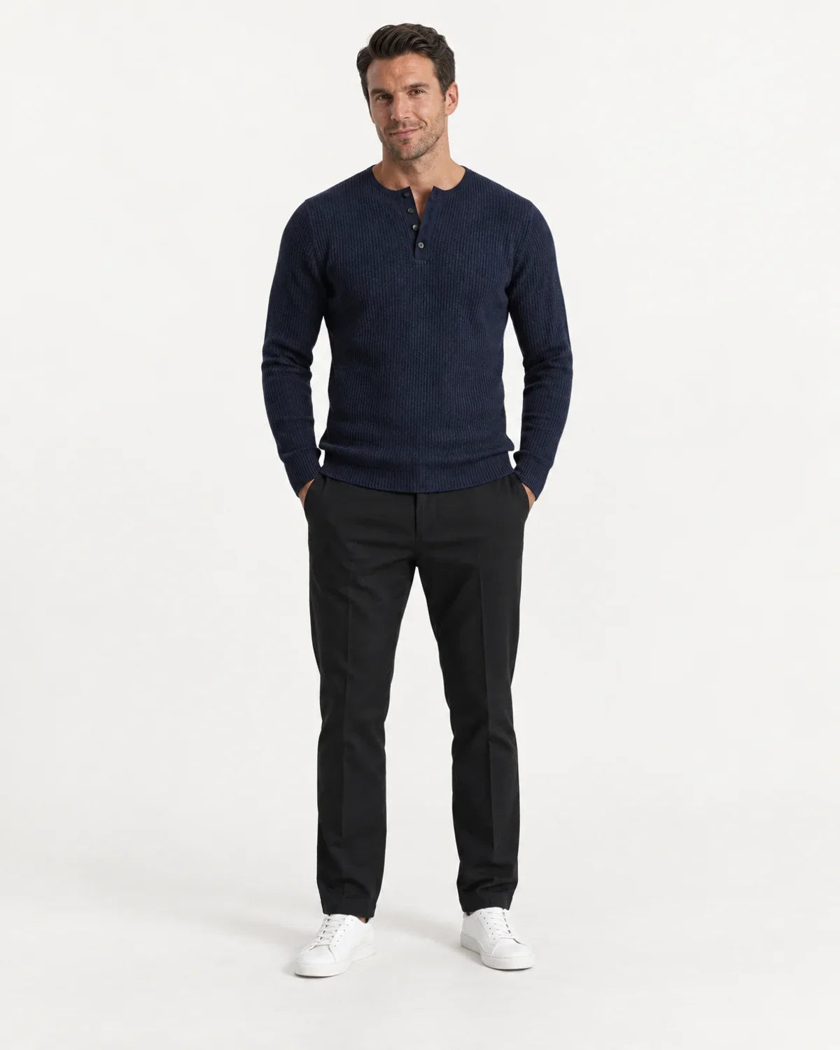 Caius | Men's Ribbed Henley Sweater