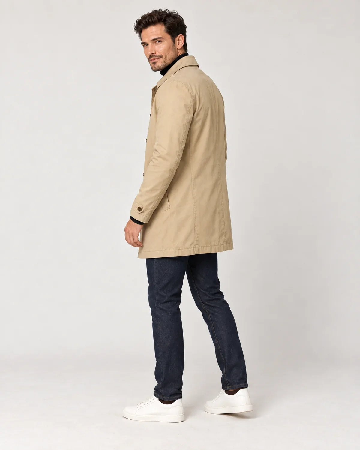 Calder | Men's Longline Tailored Coat with Button Front