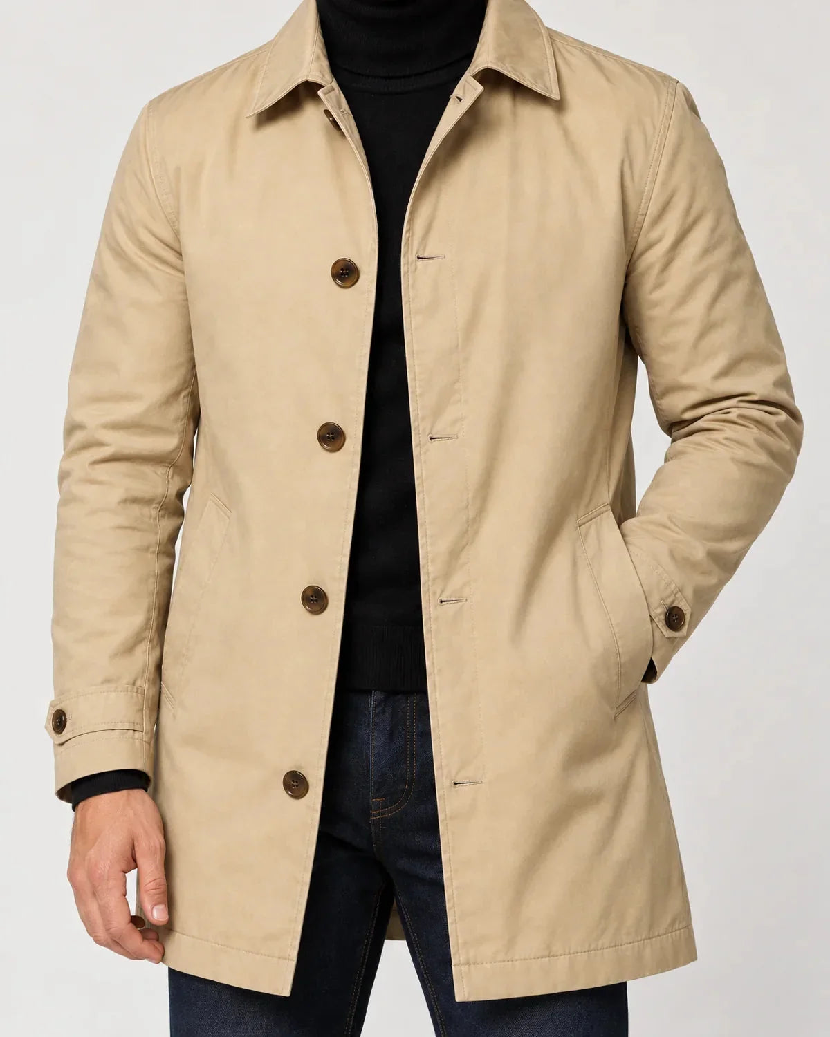 Calder | Men's Longline Tailored Coat with Button Front