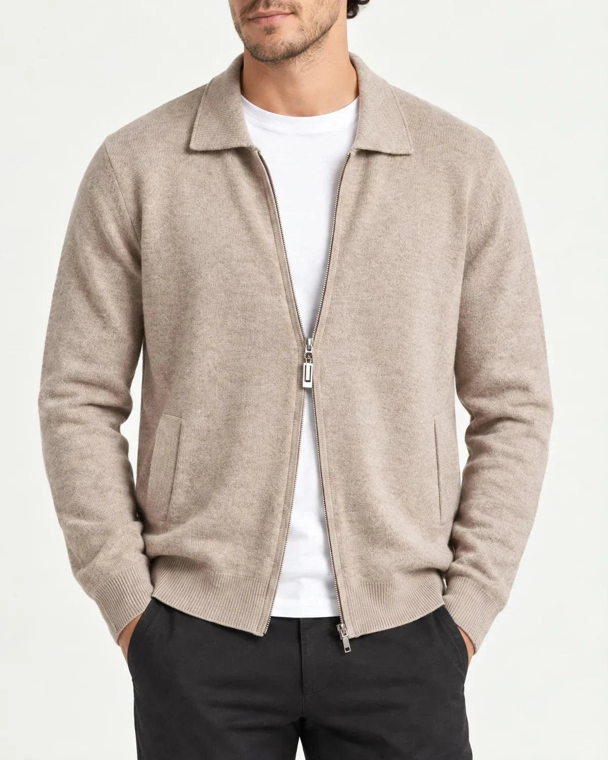 Corbin | Men's Full-Zip Cardigan Sweater with Shirt Collar