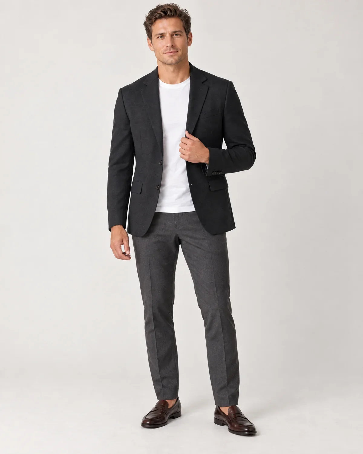 Ellery | Men's Tailored Knit Blazer Jacket with Notch Lapel