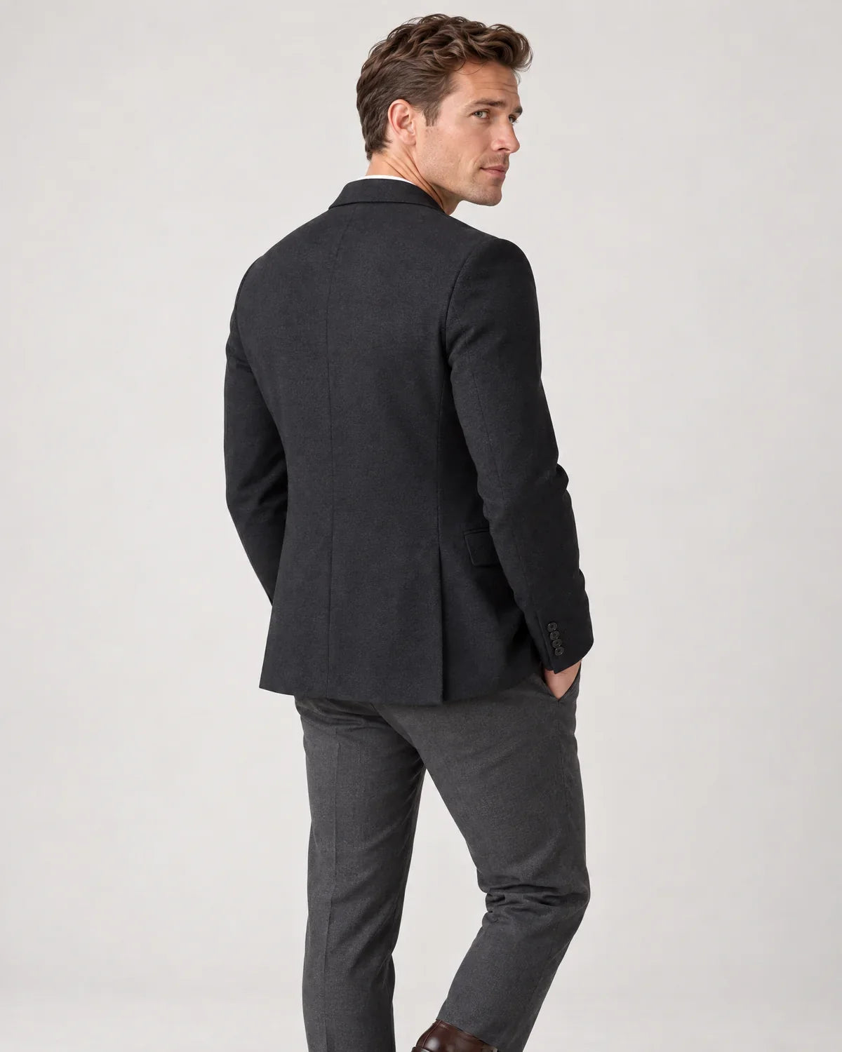 Ellery | Men's Tailored Knit Blazer Jacket with Notch Lapel