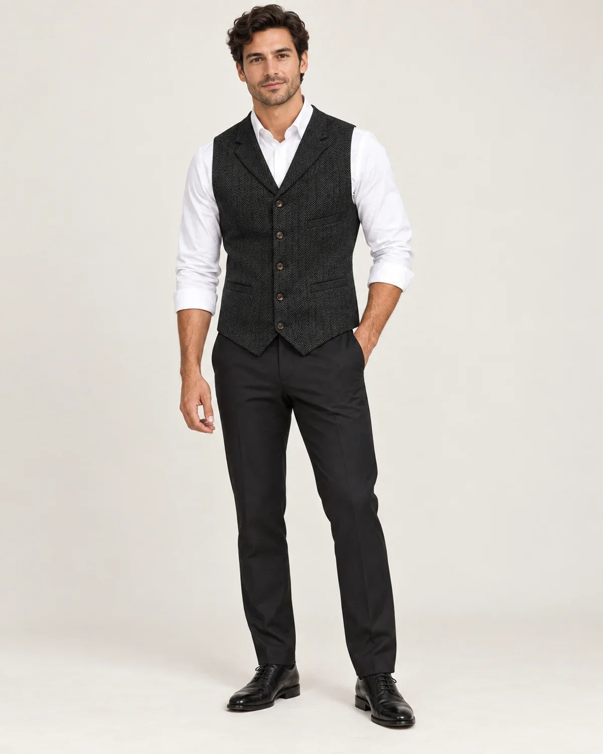 Fenwick | Men's Herringbone Tailored Waistcoat