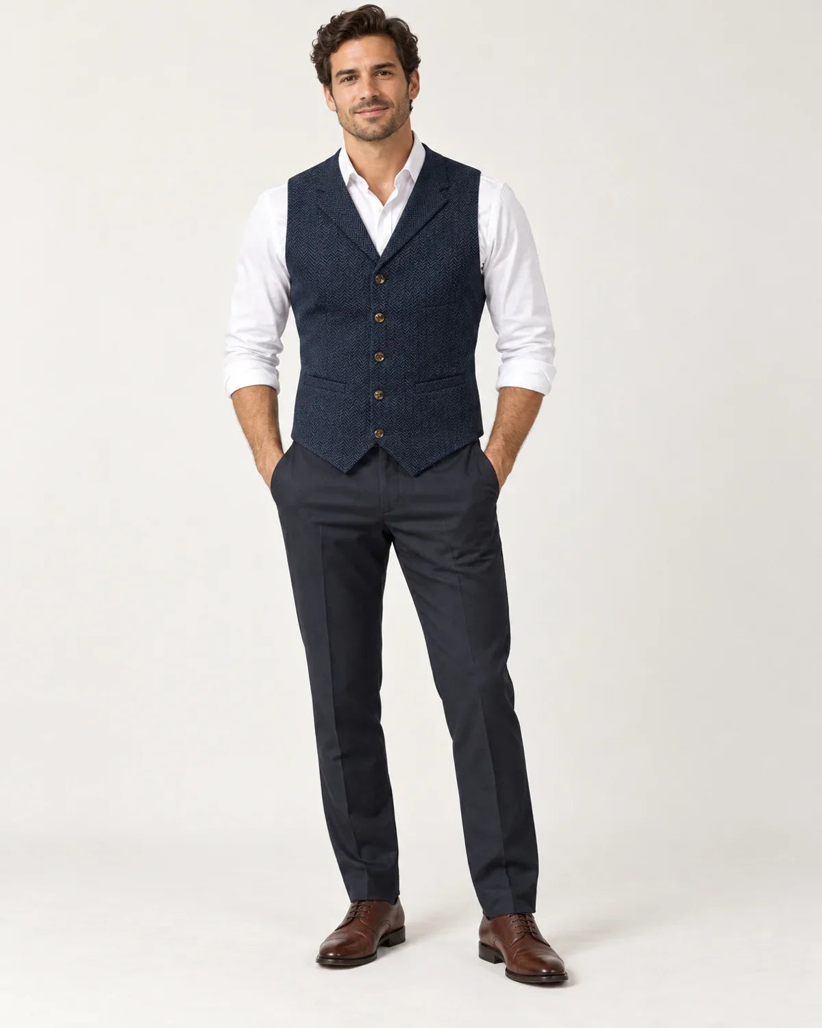 Fenwick | Men's Herringbone Tailored Waistcoat