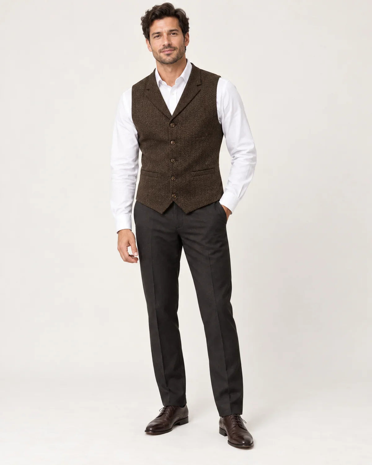 Fenwick | Men's Herringbone Tailored Waistcoat