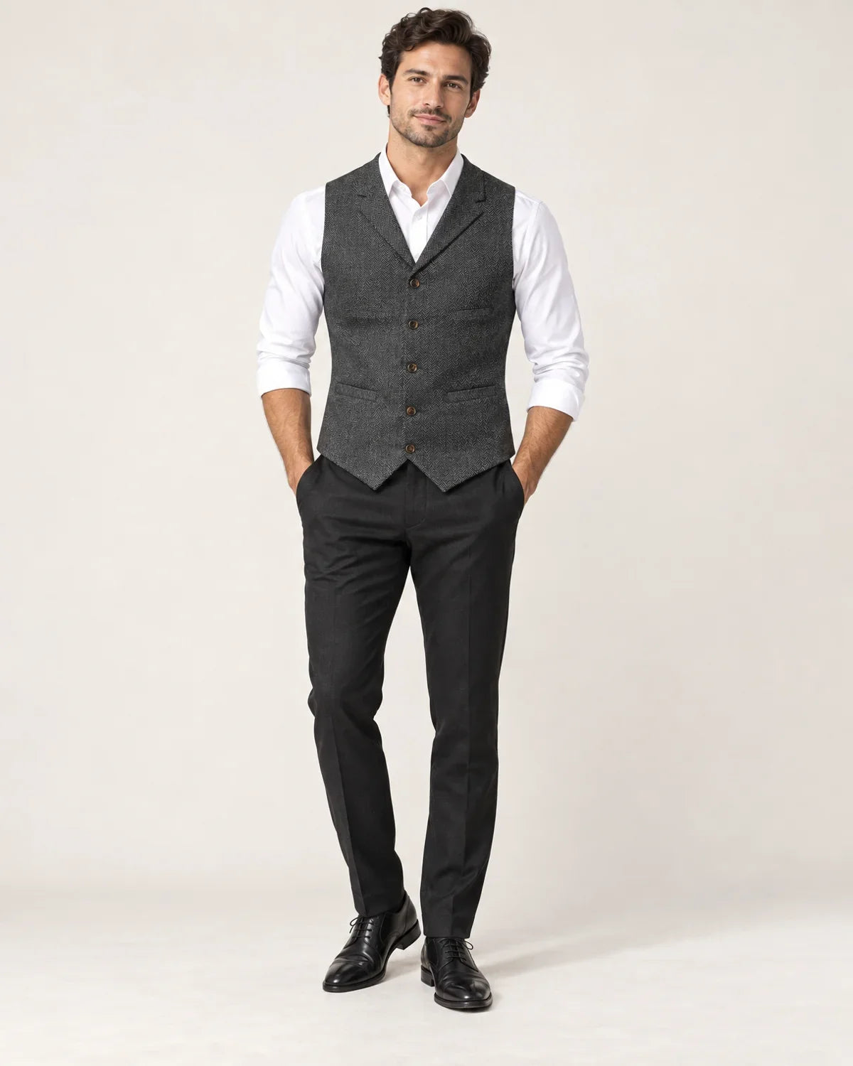 Fenwick | Men's Herringbone Tailored Waistcoat