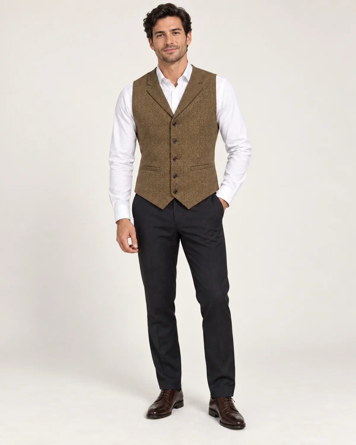 Fenwick | Men's Herringbone Tailored Waistcoat