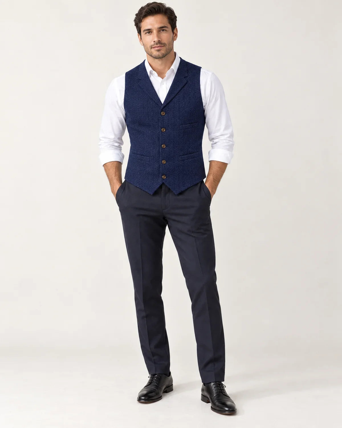 Fenwick | Men's Herringbone Tailored Waistcoat