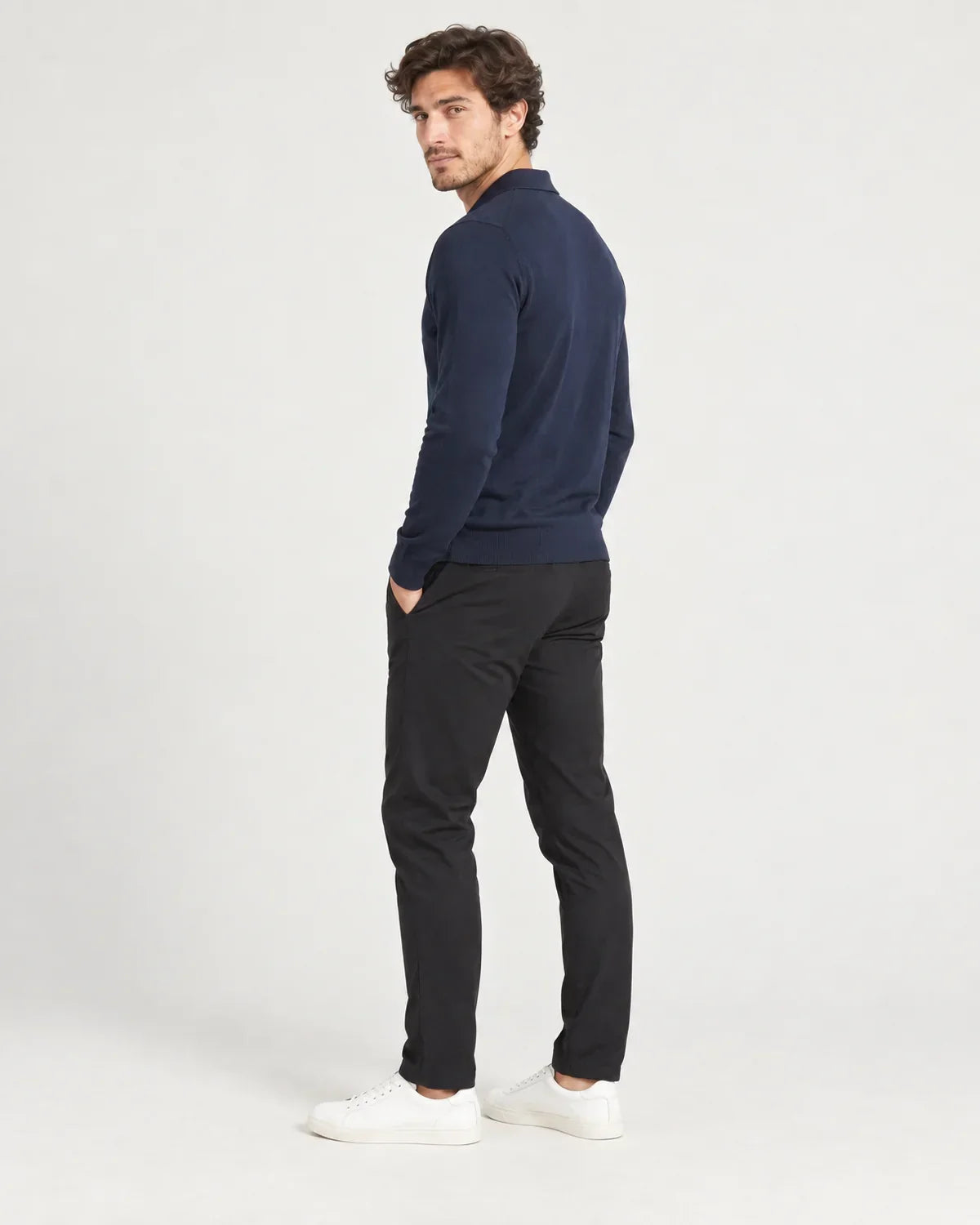 Foster | Men's Polo Sweater Long Sleeve Slim Fit
