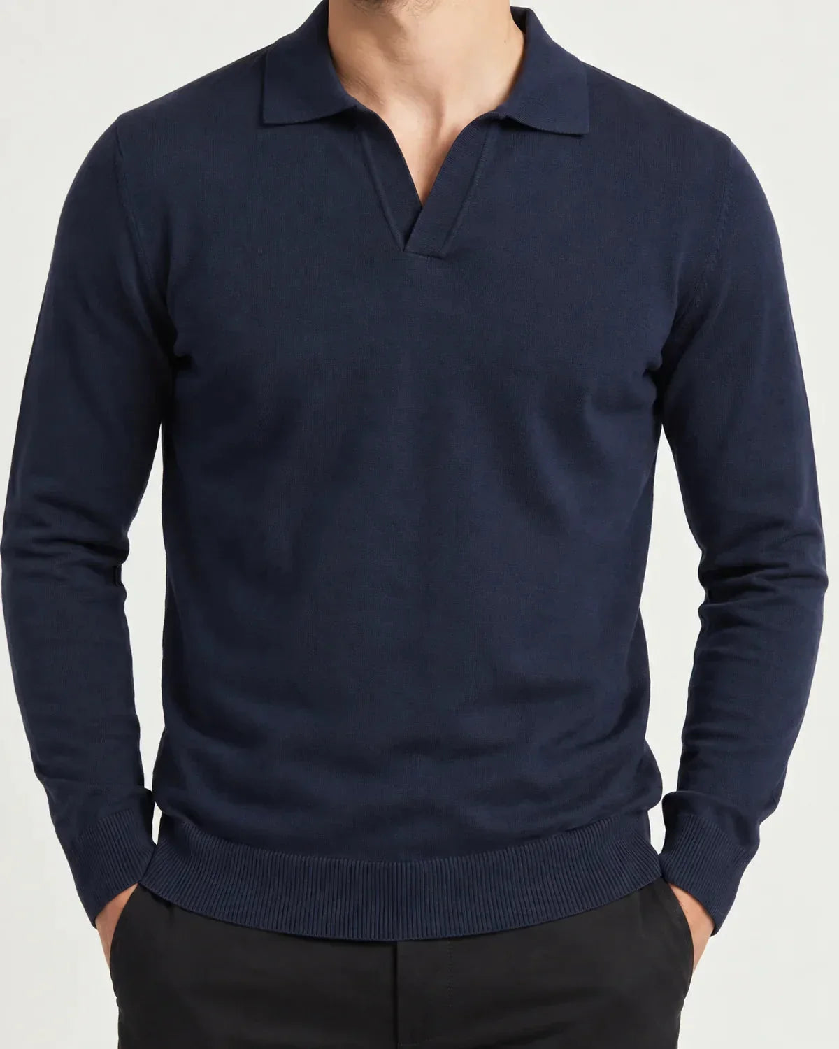 Foster | Men's Polo Sweater Long Sleeve Slim Fit