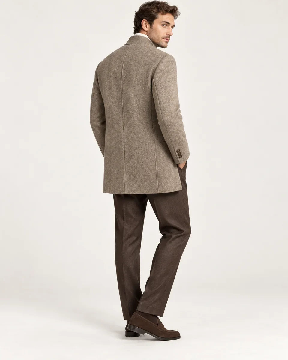 Halden | Men's Mid-Length Stand Collar Overcoat