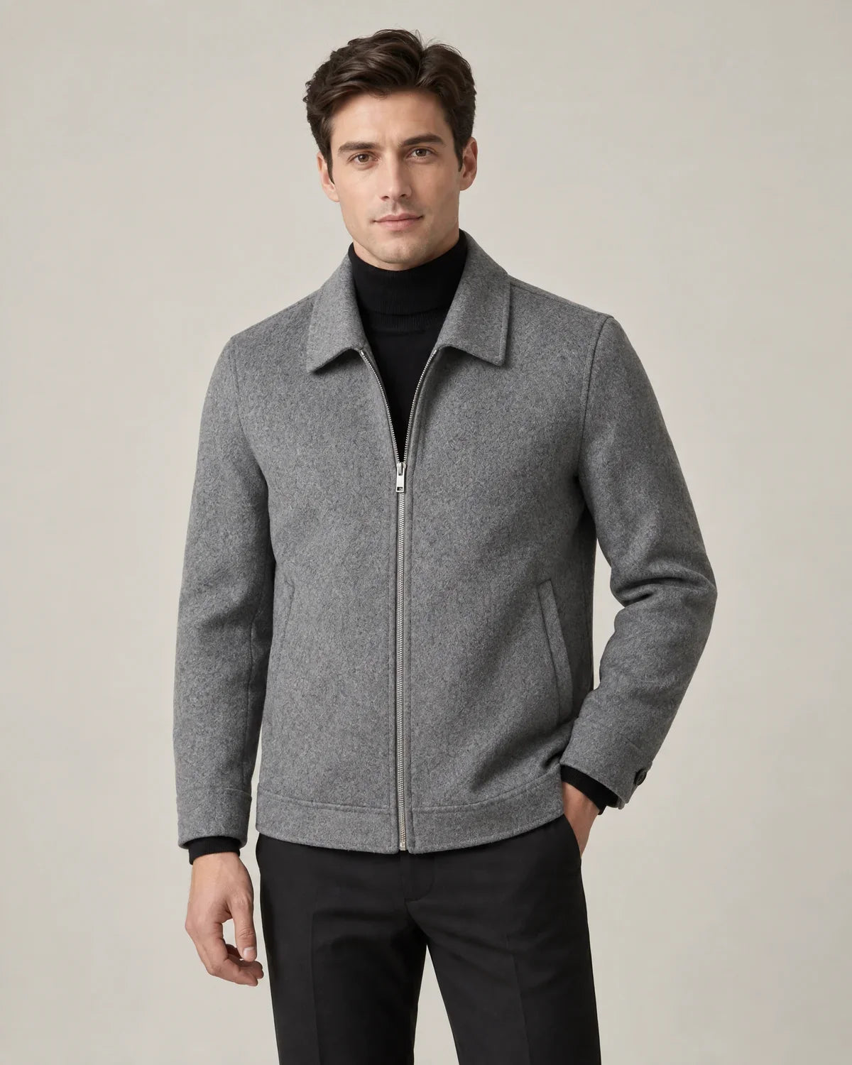 Lennox | Men's Collared Zip-Up Jacket with Welt Pockets