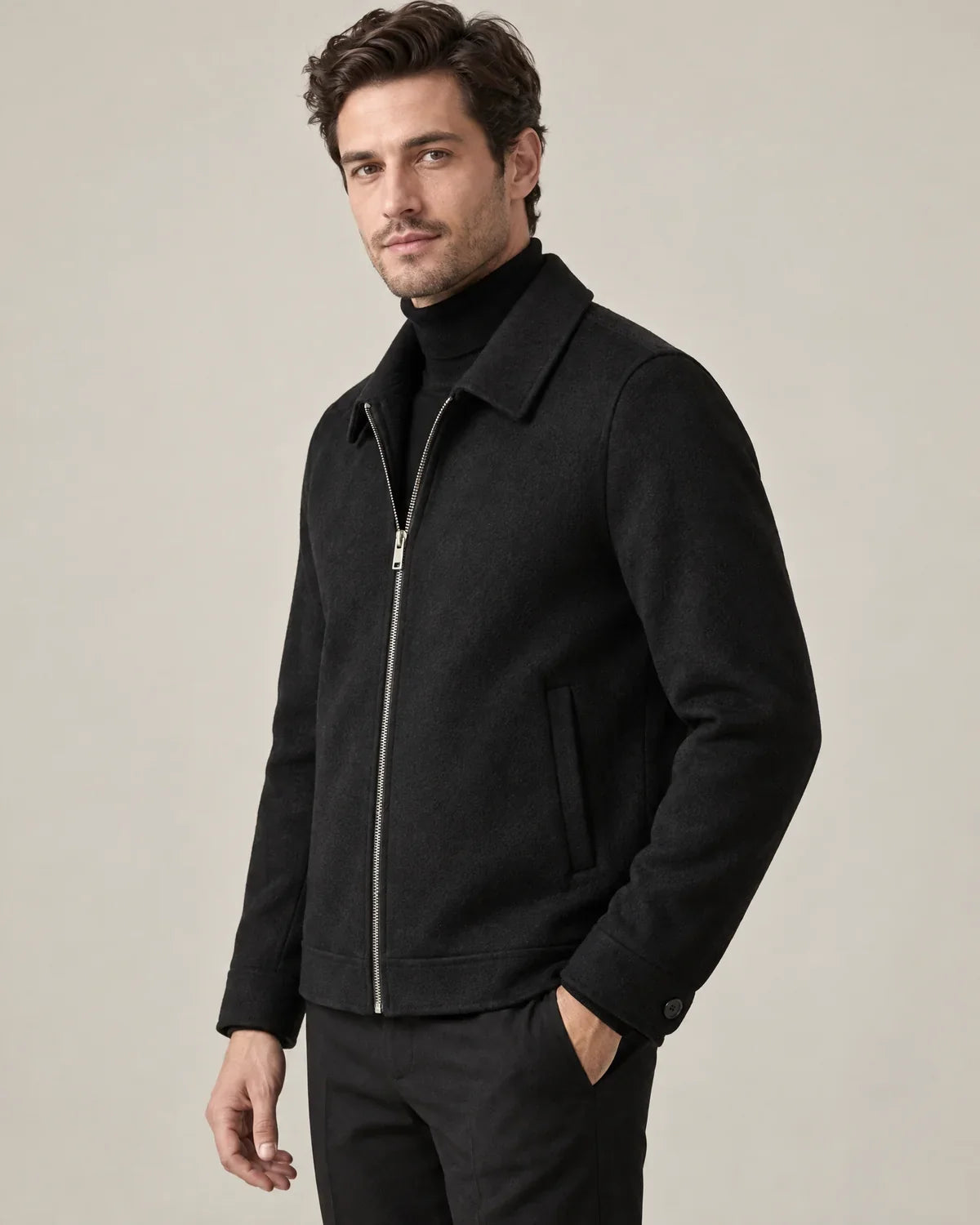 Lennox | Men's Collared Zip-Up Jacket with Welt Pockets